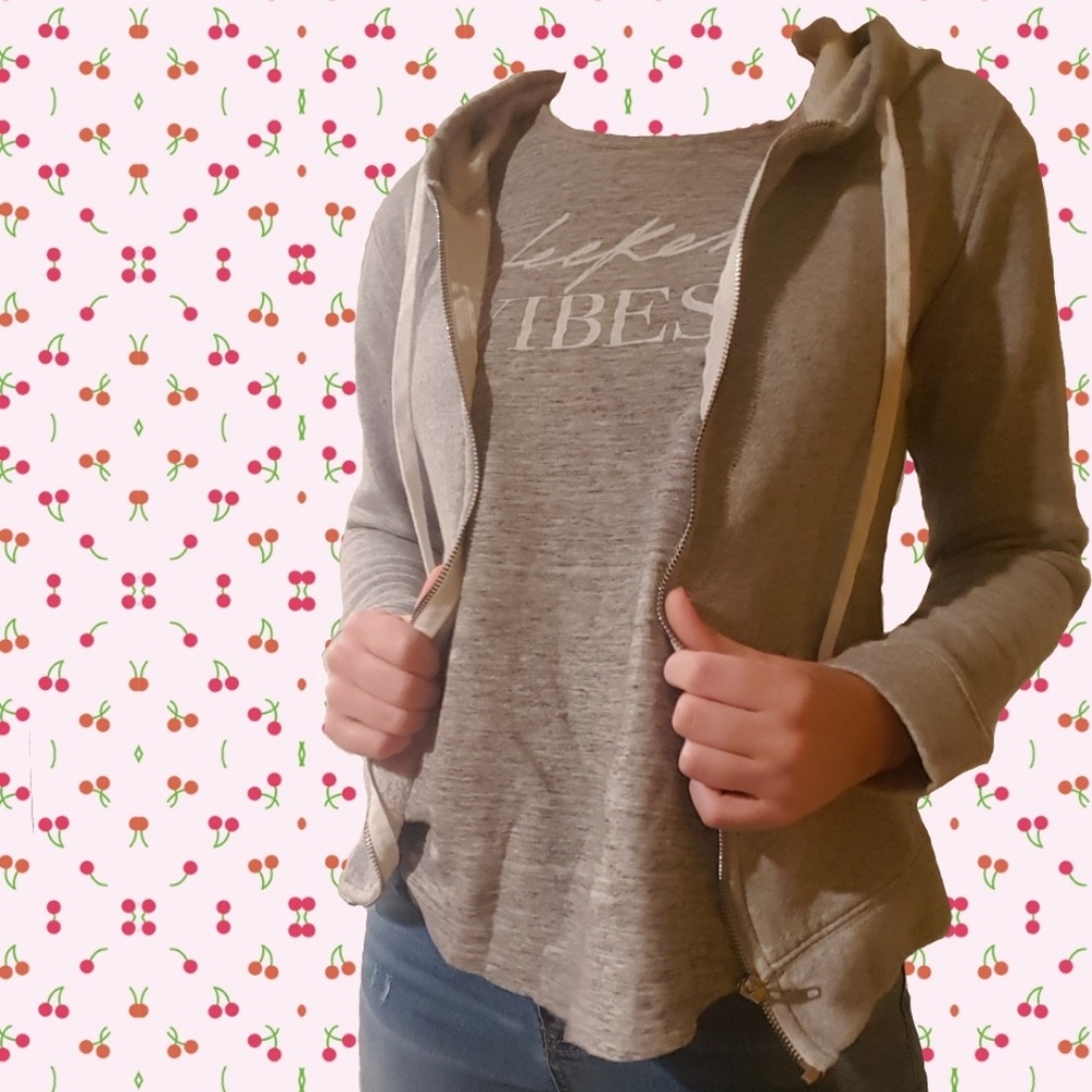 Gray zip up